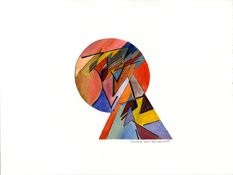 Elisabeth Delesalle, Composition triangle et cercle, 1978, 18 x 24 cm