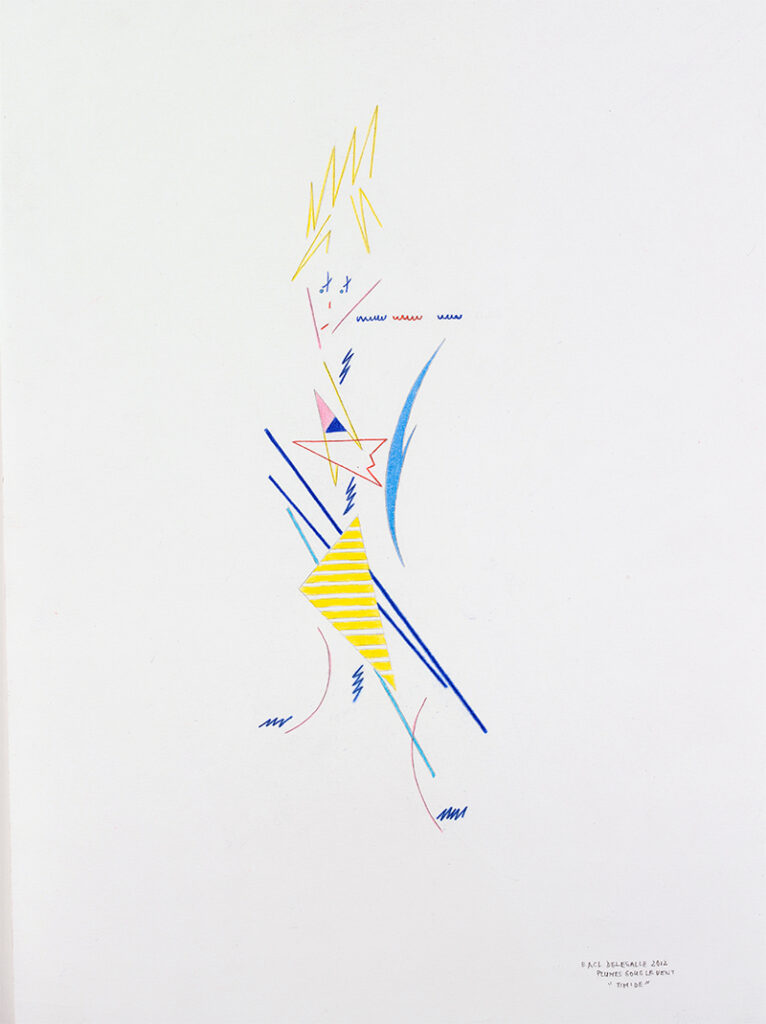 Elisabeth Delesalle, Plume sous le vent, 2012, 32 x 24 cm, 08 "Timide"