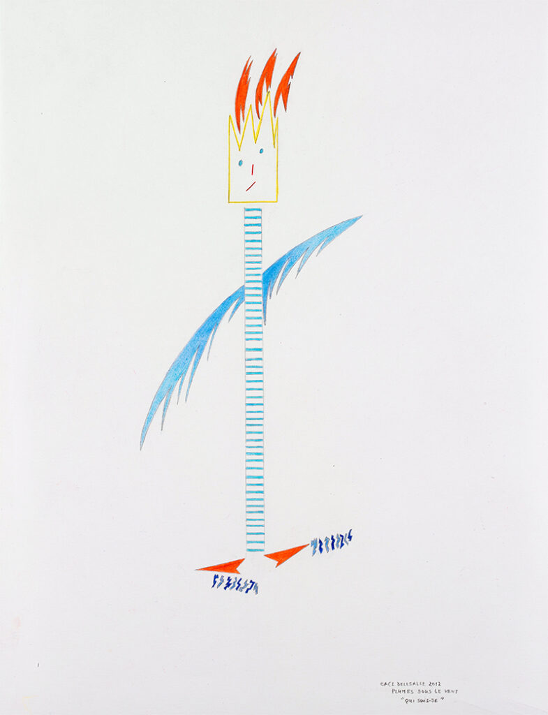 Elisabeth Delesalle, Plume sous le vent, 2012, 32 x 24 cm, 10 "Qui Suis-Je"