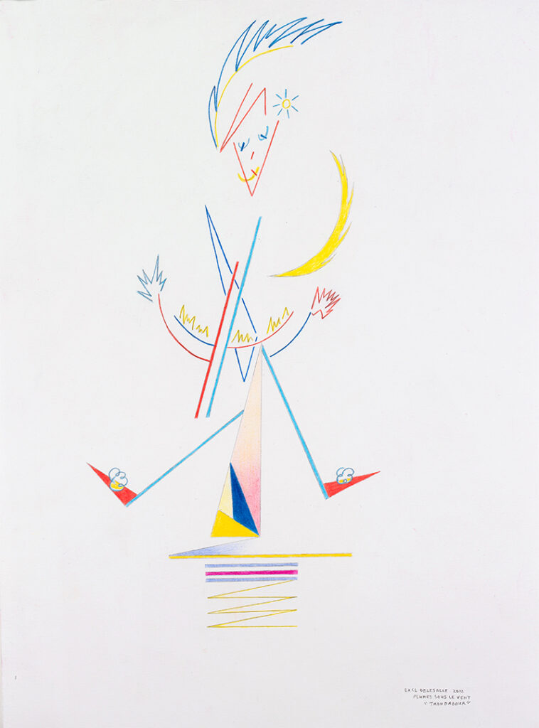 Elisabeth Delesalle, Plume sous le vent, 2012, 32 x 24 cm, 12 "Troubadour"