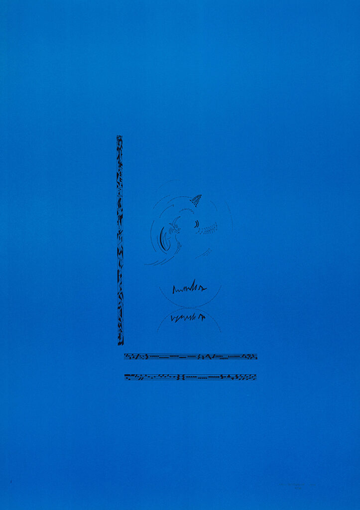 Elisabeth Delesalle, Lithographie, 2012, 54 x 75 cm, Bleue