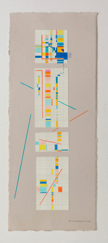 Vibrations, 2018, Collage et crayon de couleur