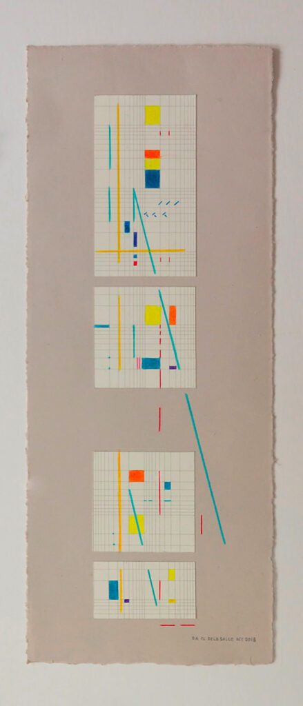 Vibrations, 2018, Collage et crayon de couleur