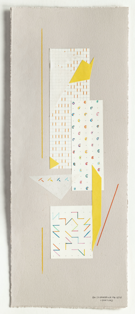 Vibrations, 2019, Collage et crayon de couleur