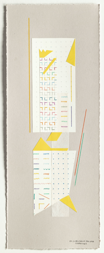 Vibrations, 2019, Collage et crayon de couleur