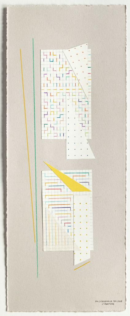 Vibrations, 2019, Collage et crayon de couleur