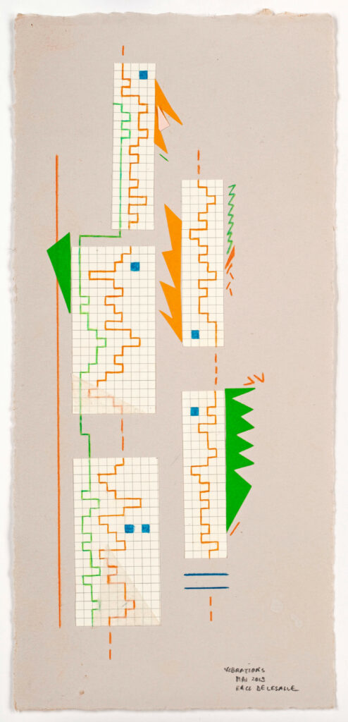 Vibrations, 2019, Collage et crayon de couleur