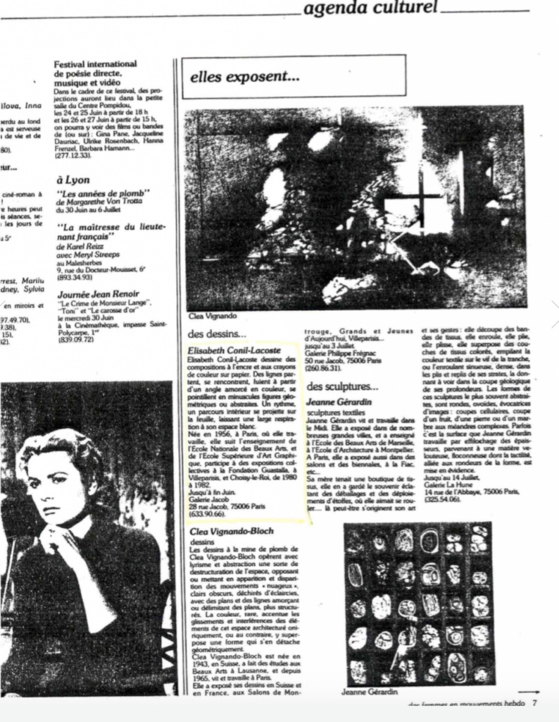 Elisabeth Delesalle, Article de Presse