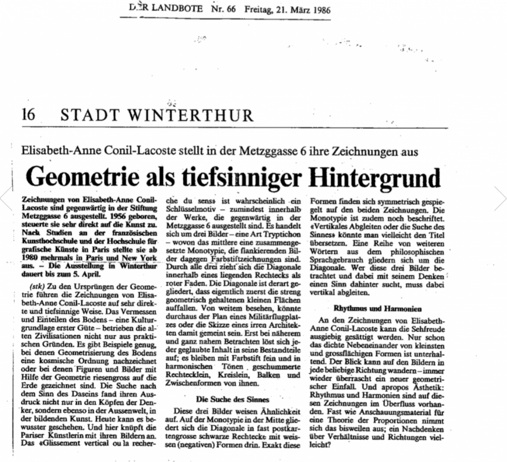 Elisabeth Delesalle, Article de Presse